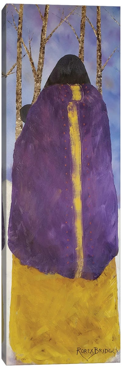 Winter Madonna Canvas Art Print - Purple Art
