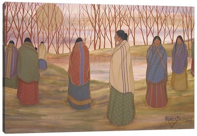 Beside The Water Canvas Art Print - Art by Native American & Indigenous Artists