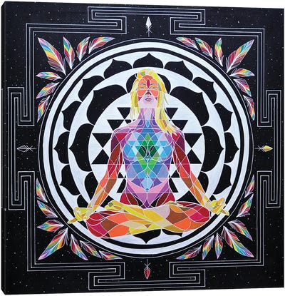 Celestial Heart Canvas Art Print - Mandala Art