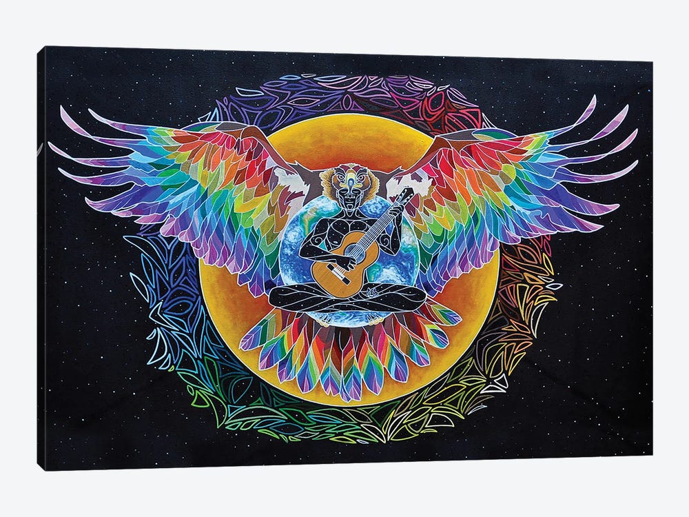 Rainbow Eagle Heart by Ryan Blume 1-piece Canvas Wall Art