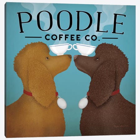 Double Poodle Coffee Canvas Print #RYF12} by Ryan Fowler Canvas Art Print
