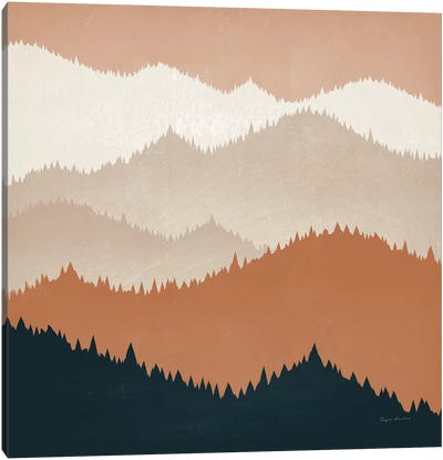Mountain View Terra Cotta Canvas Art Print - Adobe Abstracts