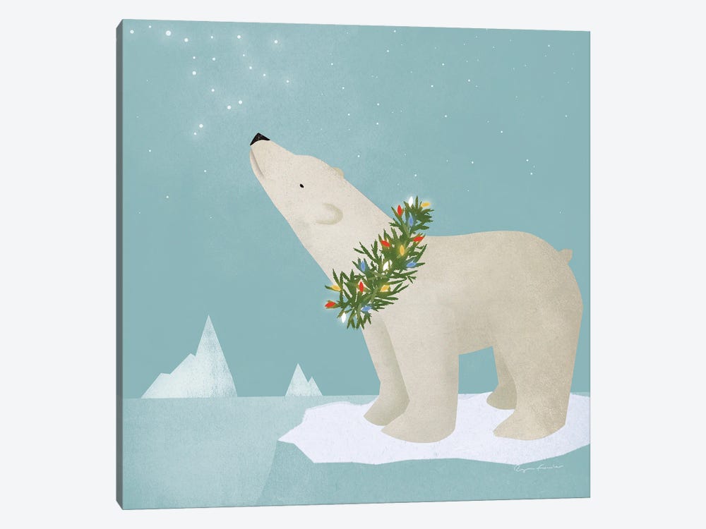 Holiday Polar Bear by Ryan Fowler 1-piece Canvas Print