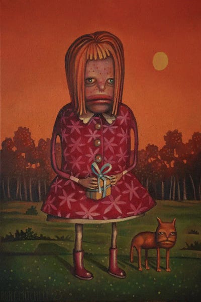 Eye Of The Beholder: Girl And Cat With Red Hair At A Birthday Party by Rory Mitchell