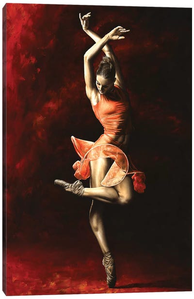 The Passion Of Dance Canvas Art Print - Red Passion