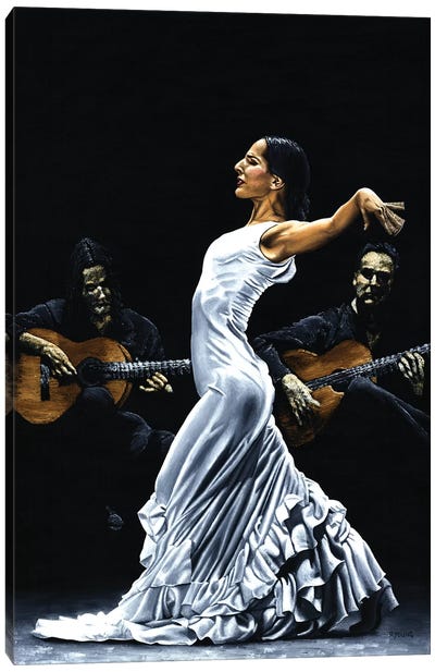 Concentracion Del Funcionamiento Del Flamenco Canvas Art Print - Dancer Art