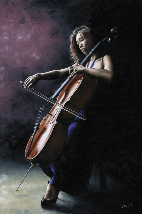 Emotional Cellist by Richard Young wall art