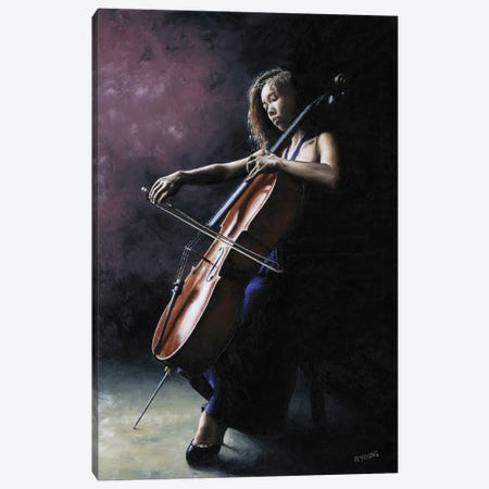 Emotional Cellist Canvas Print #RYO69} by Richard Young Canvas Print