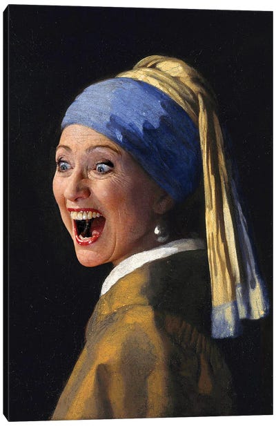 Vermeer's The Scream Canvas Art Print - Girl with a Pearl Earring Reimagined