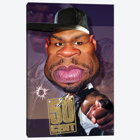 50 Cent Canvas Print #RYP1} by Rodney Pike Canvas Art Print