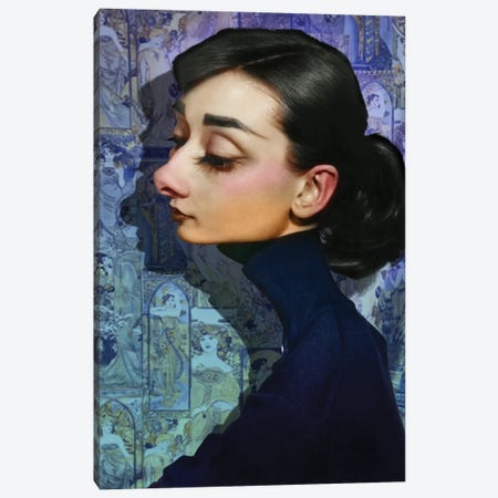 Audrey Hepburn Canvas Print #RYP2} by Rodney Pike Canvas Print
