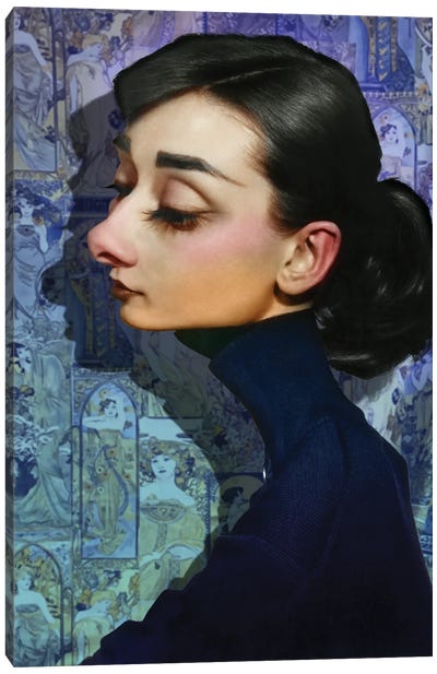 Audrey Hepburn Canvas Art Print - Rodney Pike