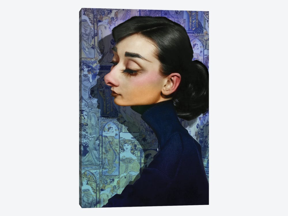 Audrey Hepburn by Rodney Pike 1-piece Canvas Art