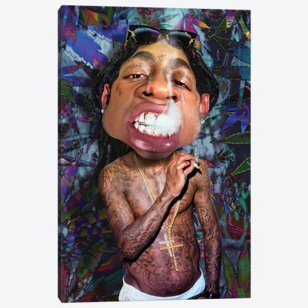 Lil Wayne II Canvas Print #RYP34} by Rodney Pike Canvas Wall Art