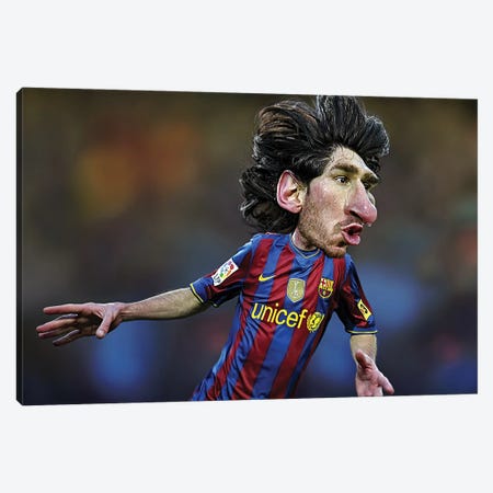 Lionel Messi Canvas Print #RYP35} by Rodney Pike Canvas Wall Art