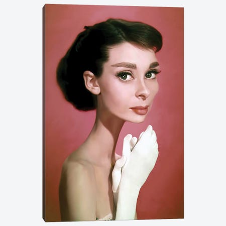 Audrey Hepburn I Canvas Print #RYP3} by Rodney Pike Art Print