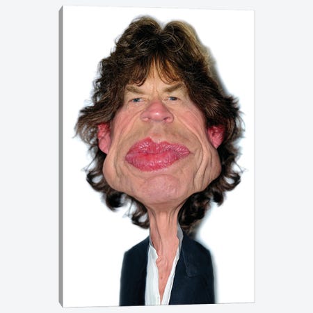 Mick Jagger Canvas Print #RYP42} by Rodney Pike Canvas Art