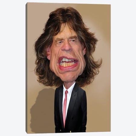 Mick Jagger II Canvas Print #RYP43} by Rodney Pike Canvas Art