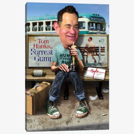 Tom Hanks Still Waiting On That Bus Canvas Print #RYP72} by Rodney Pike Art Print