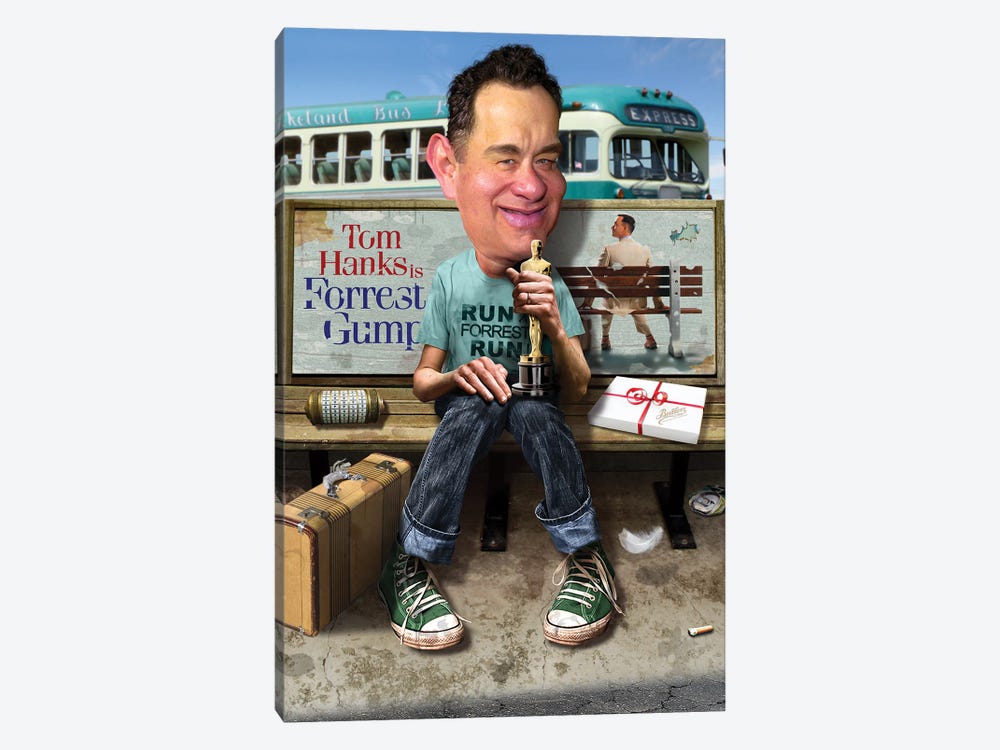 Tom Hanks Still Waiting On That Bus by Rodney Pike 1-piece Canvas Art