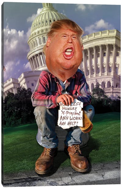 Donald Trump Unemployed Canvas Art Print - Office Humor