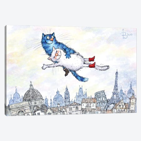 Almost Chagall Canvas Print #RZN100} by Rina Zeniuk Canvas Artwork