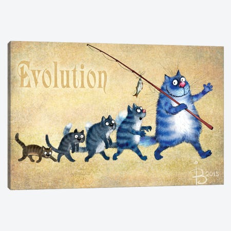 Evolution Of Cats Canvas Print #RZN101} by Rina Zeniuk Canvas Art