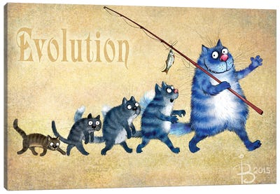 Evolution Of Cats Canvas Art Print - Rina Zeniuk