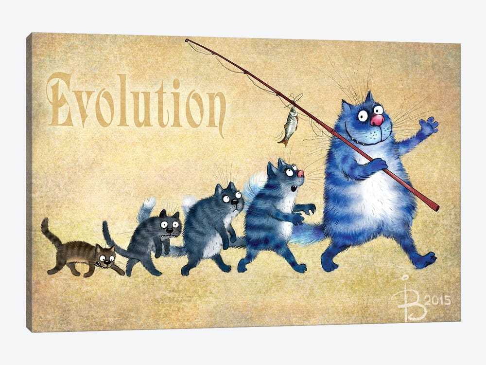 Evolution Of Cats by Rina Zeniuk 1-piece Canvas Wall Art