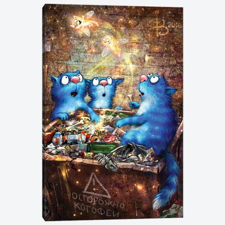 Catfairies Of Rich Trash Can Canvas Print #RZN30} by Rina Zeniuk Canvas Print