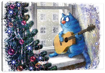 Winter Song Canvas Art Print - Christmas Animal Art