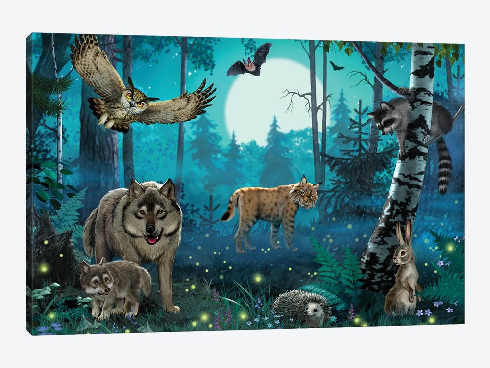Night In The Forest by Rina Zeniuk 1-piece Canvas Art