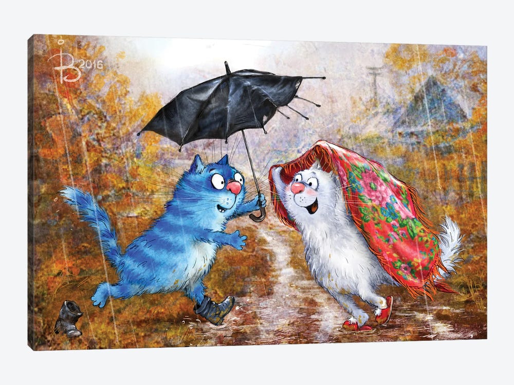 You, Me And An Umbrella by Rina Zeniuk 1-piece Canvas Art Print
