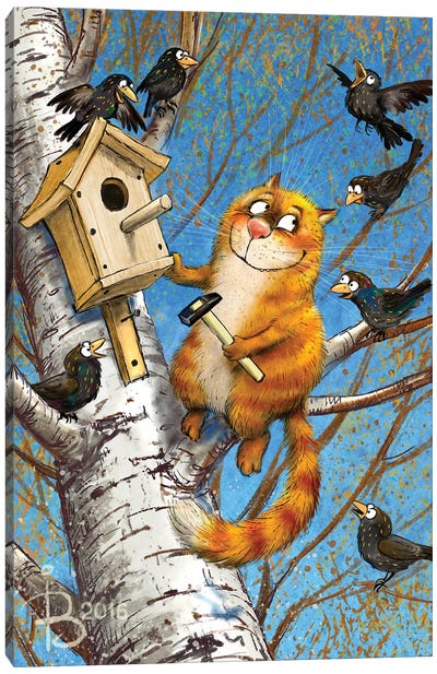 Bird Lover Canvas Art Print - Rina Zeniuk
