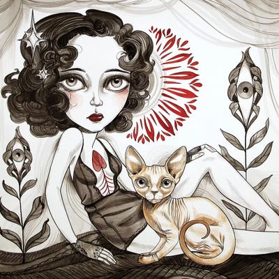 Hairless Cat by Sandi Calistro art print