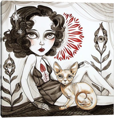 Hairless Cat Canvas Art Print - Sandi Calistro