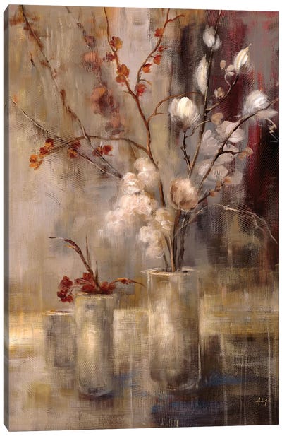 Silver Floral Canvas Art Print - Top 100 of 2023