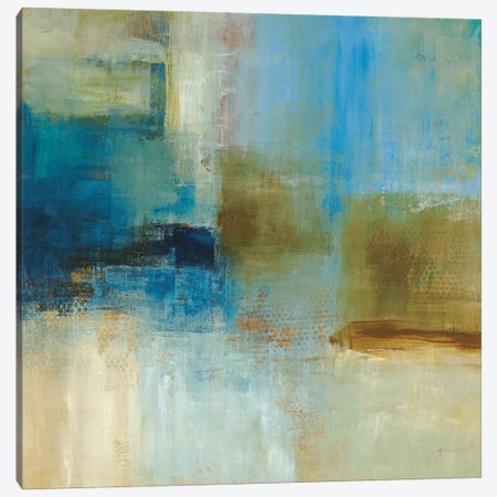 Blue Abstract Canvas Print #SAD3} by Simon Addyman Art Print