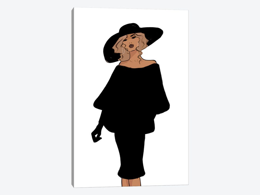 Vintage Inspired So Vogue All Black by Sabina Fenn 1-piece Canvas Art