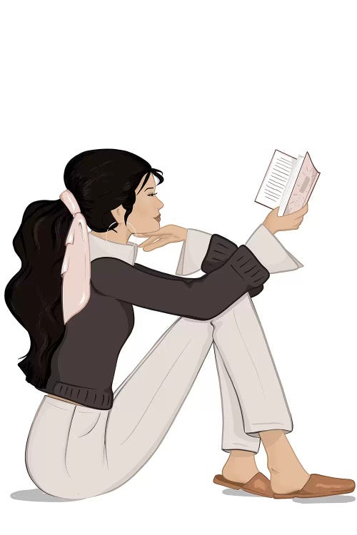 Bookworm Chic, Light-Skinned, Black Hair