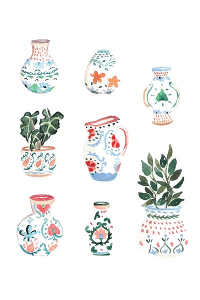 Moroccan Pots by Sabina Fenn canvas print