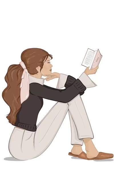 Women's Pants: Bookworm Chic, Light-Skinned, Brunette Hair by Sabina Fenn