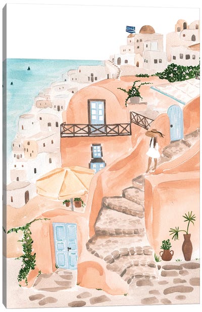 Santorini Canvas Art Print - Daydream Destinations