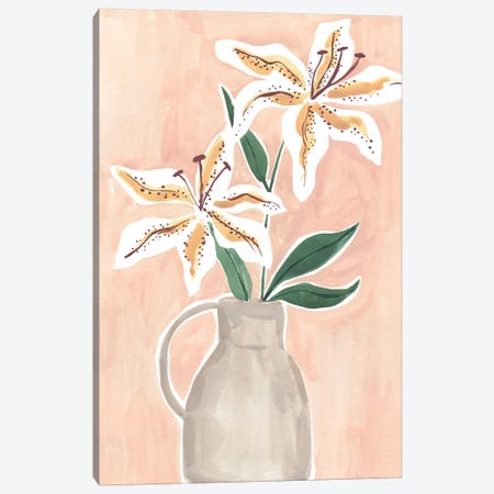 Lilies In A Vase Canvas Print #SAF159} by Sabina Fenn Canvas Artwork