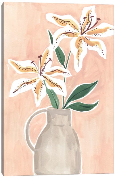 Lilies In A Vase Canvas Art Print - Sabina Fenn