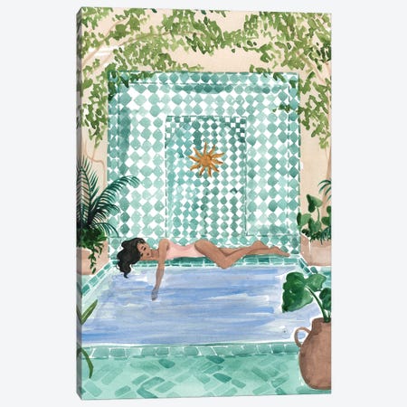 Poolside Siesta Canvas Print #SAF165} by Sabina Fenn Canvas Artwork