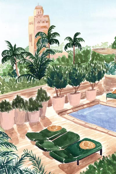 Blue Tropics: Marrakech Hotel by Sabina Fenn