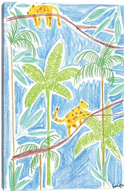 Jungle Cats For Kids Canvas Art Print - Sabina Fenn