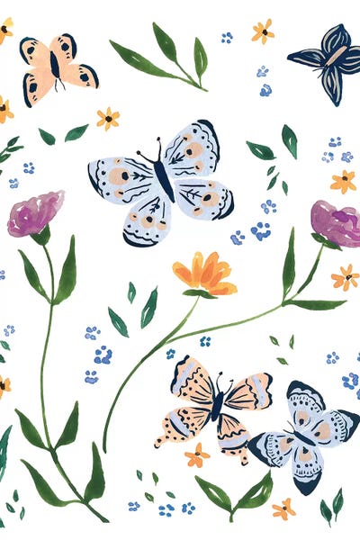Butterflies I by Sabina Fenn canvas print