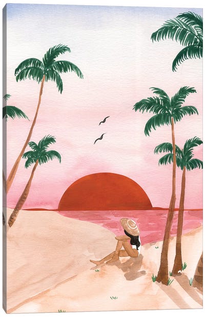 Sunset Dreamer II Canvas Art Print - Beach Sunrise & Sunset Art